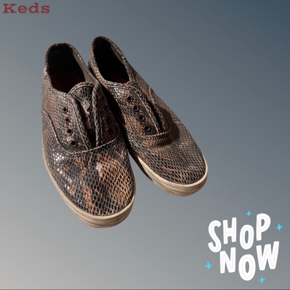 Keds women/girl snake skin sneakers, size 6 - Picture 1 of 4